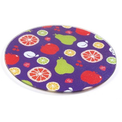 BigKitchen Fruit Salad Tempered Glass Round Cutting Board, 8 Inch