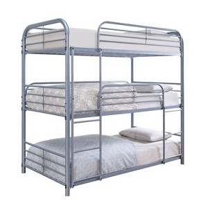 Wills Kids Triple Bunk Twin Bed Silver - ioHOMES