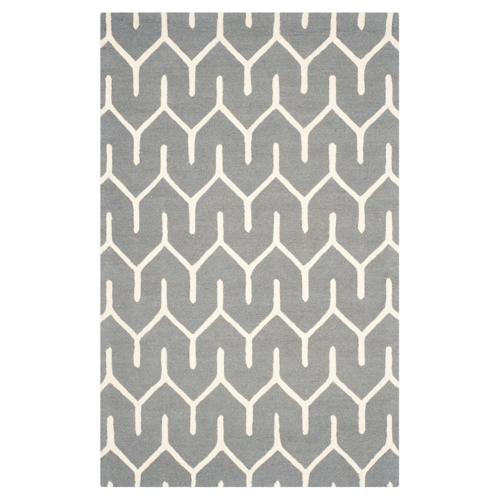 4'x6' Lanie Area Rug Dark Gray/Ivory - Safavieh