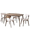 Christopher Knight Home Alma Mid Century Modern Fabric Upholstered Wood 5 Piece Dining Set - 2 of 4