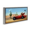 Stupell Industries Race Car Bunny Driving Desert Canyon Floating Frame Canvas Art, Gray, 31" x 14" - 2 of 4