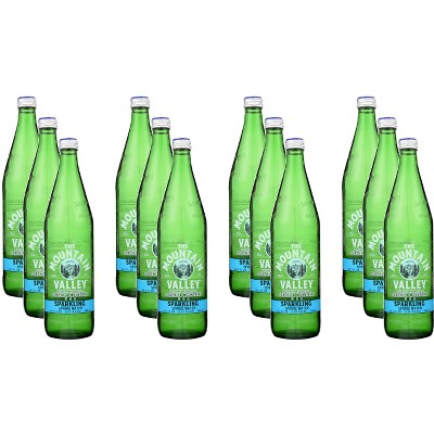 Mountain Valley Water Sparkling Glass - Count of 12 - 750ml