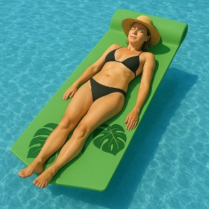 California Sun Luxury Vinyl-Dipped Pool Float with Built-in Pillow – Soft Closed-Cell Foam Lounger for Adults, Unsinkable Water Mat - 1 of 4