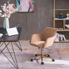 Modern Velvet Swivel Desk Chair, Height Adjustable 360 Degree Swivel Office Chair With Metal Legs, Upholstered Makeup Vanity Armchair With Back - 3 of 4