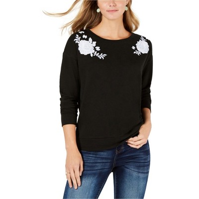 Style & Co. Womens Floral Applique Sweatshirt