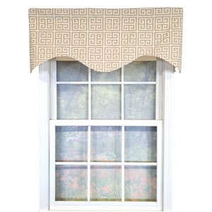 RLF Home 100% Cotton Tower Cornice With Poly/Cotton Ivory lining Rod Pocket Valance 50" x 17" Gray - 1 of 4