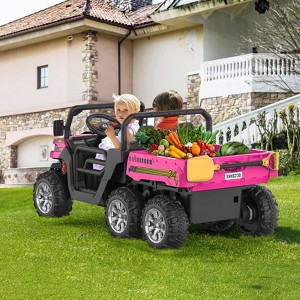 24V 2-Seater Ride On Dump Truck for Kids - 4WD 6-Wheel Electric Car with Parent Remote Control, Bluetooth Music & Dump Bed - 1 of 4