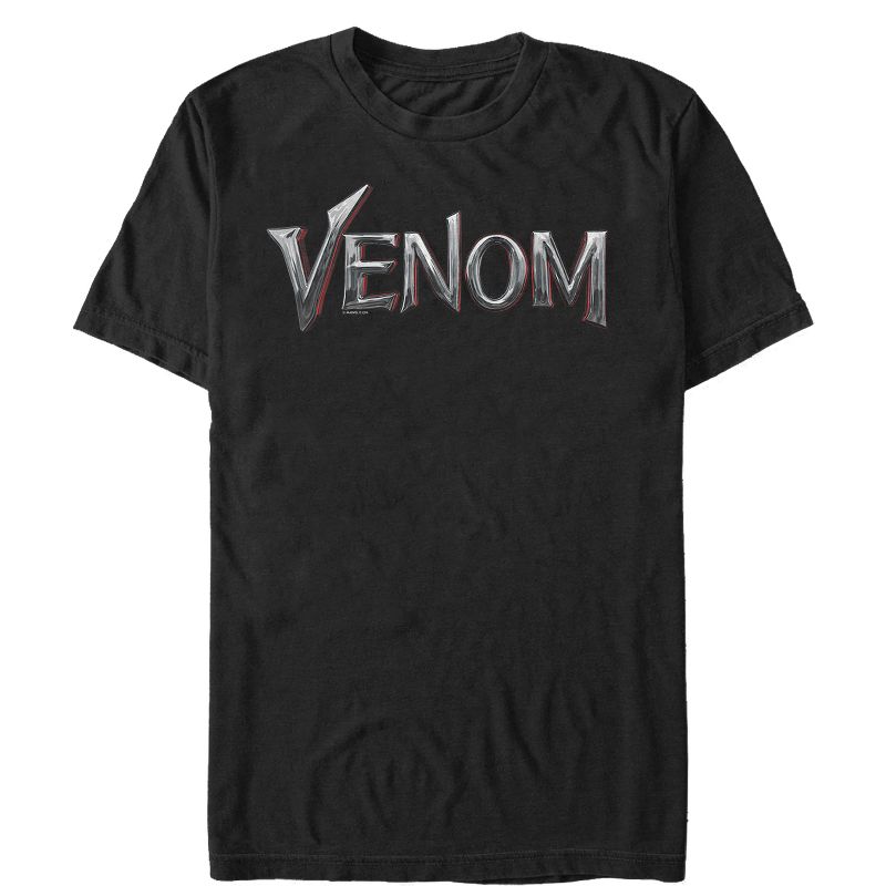 Men's Marvel Venom Film Metallic Logo T-Shirt, 1 of 5