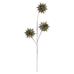 Northlight 28" Champagne Gold and Green Artificial Floral Christmas Spray - 1 of 3