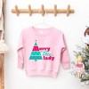 The Juniper Shop Merry Little Lady Toddler Graphic Sweatshirt - 5/6 - Pink - 2 of 2