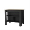 LunaLulinlk Kitchen Island in melamine with open storage, Light pine + black - 4 of 4