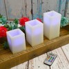 LumaBase Battery-Operated Multifunction Wax LED Candles, Square - Set of 3 - 4 of 4