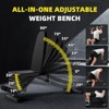 Weight Bench Press, Adjustable Workout Benches for Home Gym Dumbbell Exercise, 900 LB Stable Incline Decline Bench for Full Body Workout - 3 of 4