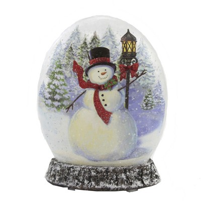 Stony Creek 6.75" Snowman With Blue Trees Light Orb Christmas  -  Novelty Sculpture Lights