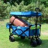 DOMETOUR Collapsible 140L Wagon Cart with Removable Canopy, All-Terrain Wheels & Brake, Foldable with Cooler Bag for Camping, Beach, Shopping - 2 of 4