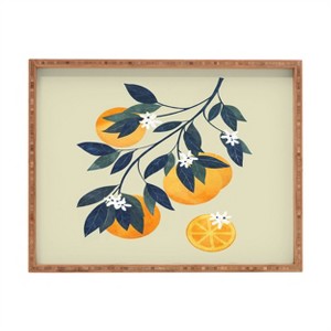 El buen limon Oranges branch and flowers Rectangular Tray -Deny Designs - 1 of 2
