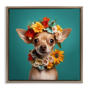 Stupell Industries Floral Chihuahua Portrait, 18" x 18" - 1 of 4