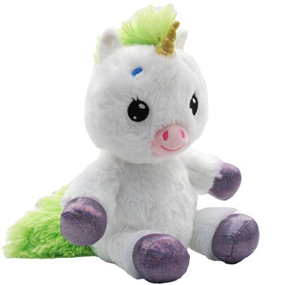 White and Green Light-Up Musical Unicorn Plush Toy