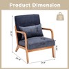 HOMEFUN Mid Century Modern Upholstered  PU Leather Wooden Frame Accent Armchair with Pillow and Cushion - 3 of 4