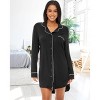 ADR Womens Sleep Shirt 100% Cotton Lightweight Night Shirt Pajama Button Down Top - 2 of 4