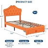 Twin Size Bed Frame with LED Lights,Upholstered Platform Bed with Storage Drawer,Crystal Tufted Headboard for Kids - 3 of 4