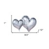 HomeRoots Two Section Textured Silver Heart Shaped Tray - 3 of 4