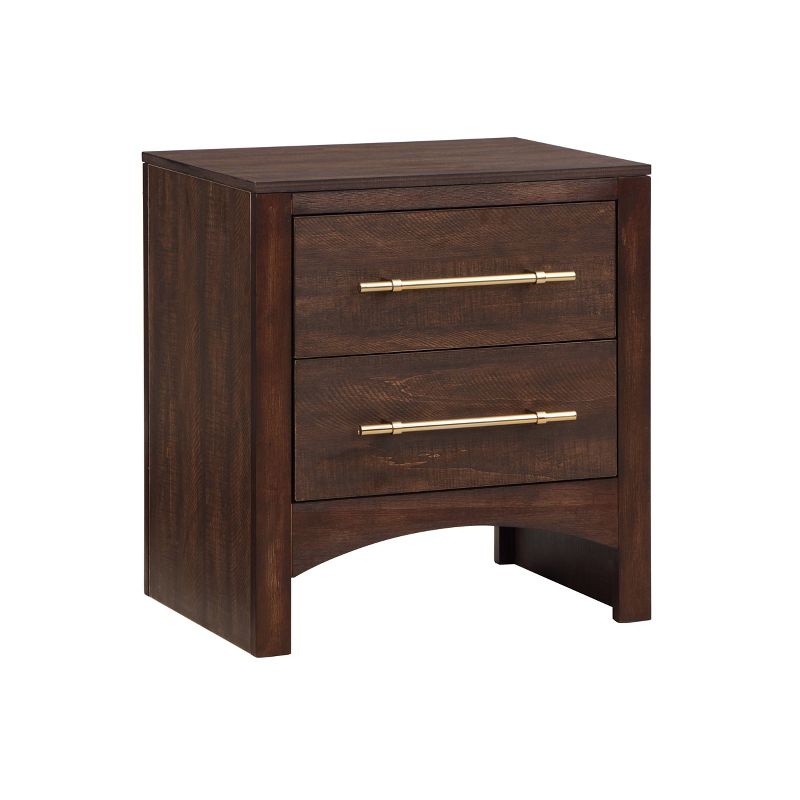 24/7 Shop At Home Melonnes Transitional 2 Drawer Nightstand Walnut, 1 of 8