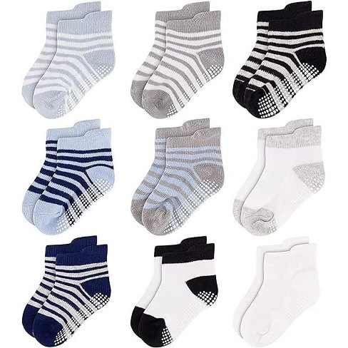 Grip Anti-Slip Striped Sock (White/Black)