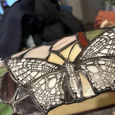 Hasting Home Tiffany Style Bankers Lamp Stained Glass Butterfly Design Table Lamp Target