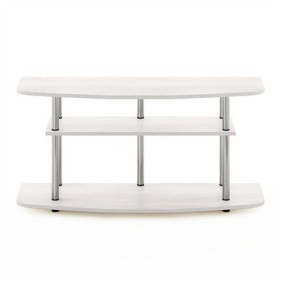 White Oak 3-Tier TV Stand with Metal Tubes