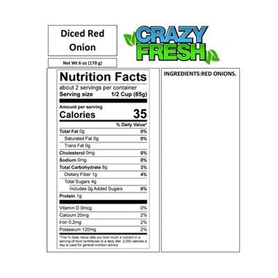 Crazy Fresh Diced Red Onion - 6oz