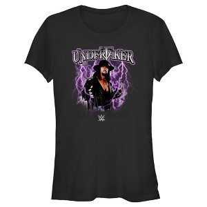 Juniors Womens WWE Undertaker Purple Lightning Logo T-Shirt - 1 of 4