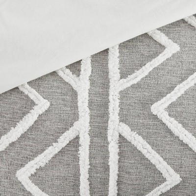 Hayes Gray Cotton Chenille Full/Queen Duvet Cover Set