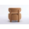 CAVINAS Teddy Accent Chair with Curved Backrest,Upholstered Armless Chair with Solid Wooden Legs,Accent Chairs for Living Room,Beige - 4 of 4