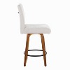 LumiSource Set of 2 Hank Counter Height Barstools Walnut Wood/Light Gray Fabric - 3 of 4