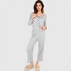 Anna-Kaci Lounge Women's 3-Piece Lounge Pajama Set with Camisole, Button-Up Top, and Wide-Leg Pants - 2 of 4