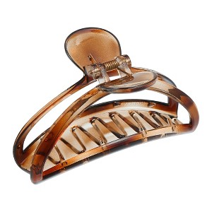 Unique Bargains Women's 3.7" Claw Clip Hair Accessories No Slip Grip Plastic Brown - 1 of 4