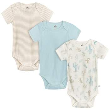 Just Born Baby Neutral Short Sleeve Bodysuits - 3-Pack