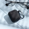 Insten Case Compatible with AirPods 1 & 2 - Honeycomb Textured Pattern Silicone Skin Cover with Keychain, Black - 2 of 4