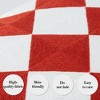 2 Pieces Embroidered Decorative Throw Pillow Covers with Checkered Design - 3 of 4