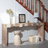 Rustic Wooden Console Table with Sculpted Block Design, Modern Narrow Entryway and Sofa Table - 4 of 4