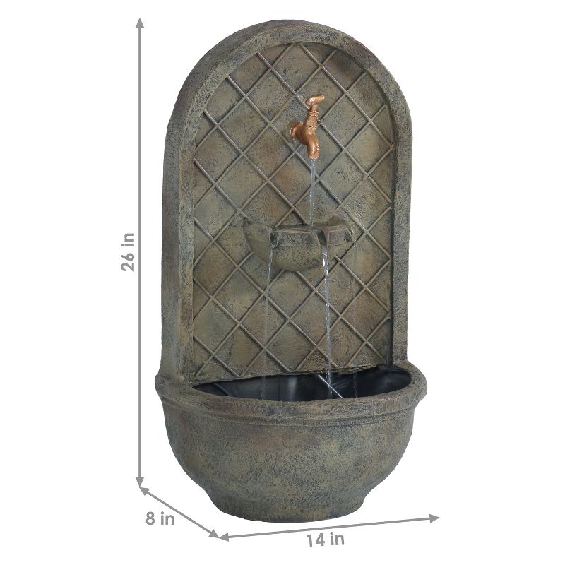 Sunnydaze 26"H Electric Polystone Messina Outdoor Wall-Mount Water Fountain, 3 of 11