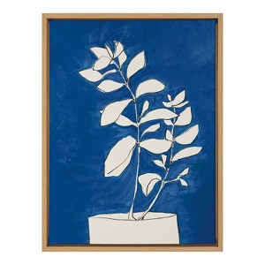 Kate and Laurel Sylvie Night Blooms Framed Canvas by Teju Reval, 18x24, Natural - 1 of 4