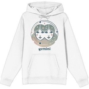 Gemini Zodiac Sign Adult Long Sleeve Hoodie - 1 of 2