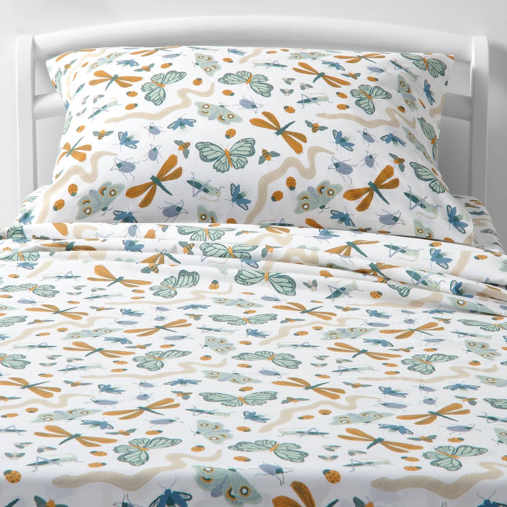 Queen Size New WITH Tags Pale Cyan Blue Pillowfort Surf Sheet Set 