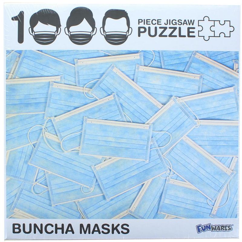 UT Brands Buncha Masks Puzzle 1000 Piece Jigsaw Puzzle, 1 of 4