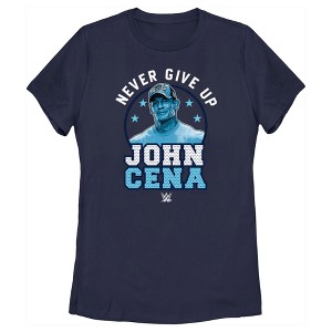 Women's WWE John Cena Never Give Up Blue Logo T-Shirt - 1 of 4