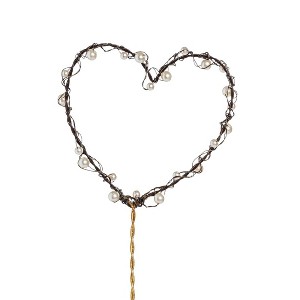 Transpac Wire Heart Pick w/Pearls Home Decorations Valentines - 1 of 1