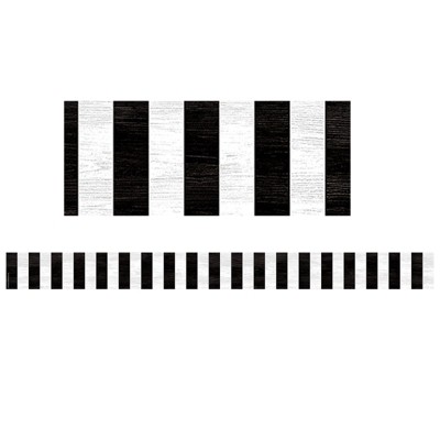 Teacher Created Resources Modern Farmhouse Black Stripes Straight Border Trim, 35 Feet (Pack of 6)
