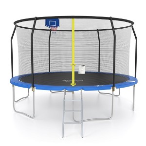 Captiva Designs Trampoline with Basketball Hoop, 14FT/15FT ASTM Approved Outdoor Trampoline with Safety Net & Ladder  14 ft - 1 of 4